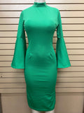 Gold Bell Sleeved Dress