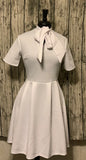 Mock Neck Dress White 1211