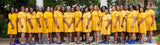 Women's Short Sleeved Mock Neck Tie Dress w/ Pocket Gold 1211