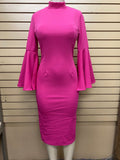 Gold Bell Sleeved Dress