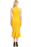 Mustard Mock Halter Dress
