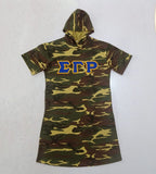 SGRHO Camo Hoodie Tee Dress